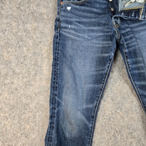 American Eagle AE77 Athletic Skinny Selvedge Denim Jeans Sz 32x32 Darken Destroy - Imagen 2 de 15
