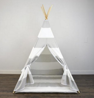 Tnee Black And White Striped Teepee Gray With Stripe Natural