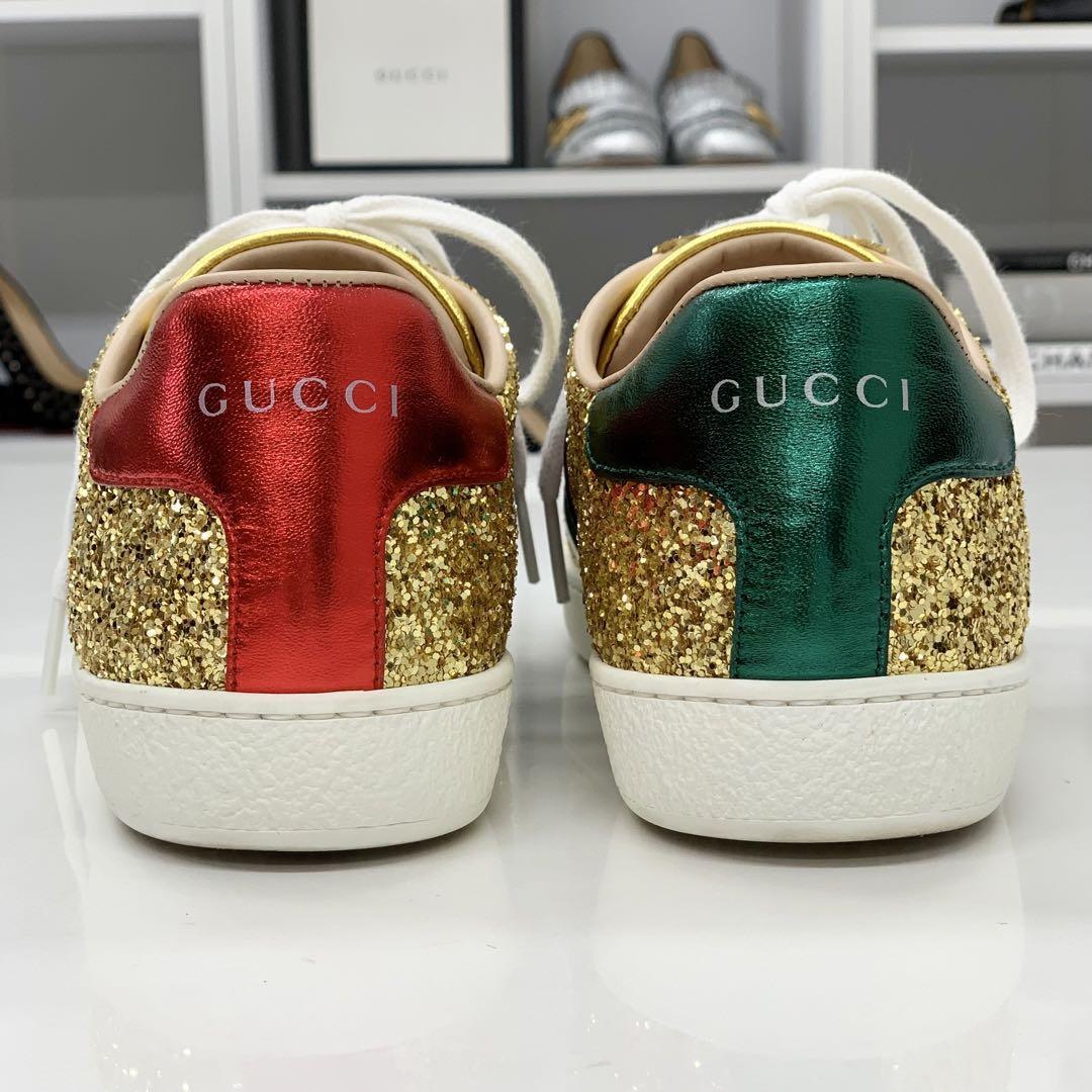 GUCCI グッチ ゴールド スニーカー グリッター　ラメ GUCCI グッチ ゴールド スニーカー グリッター ラメ