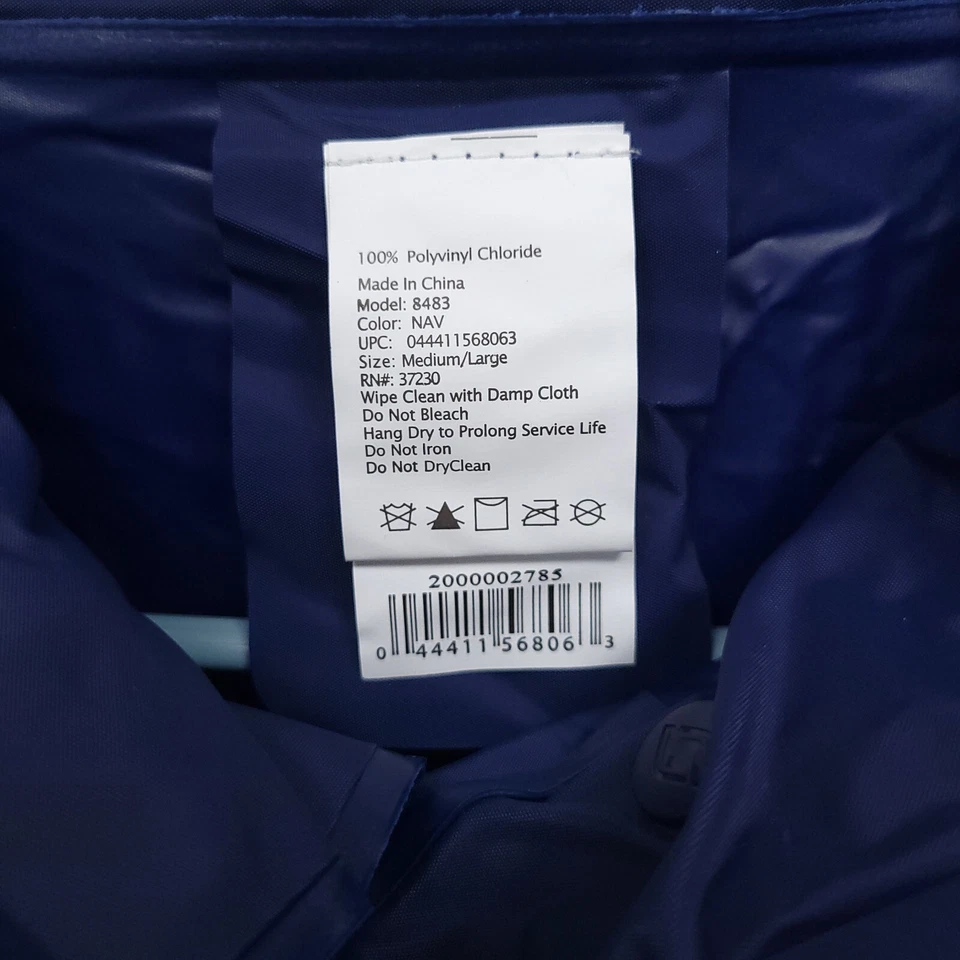 Chaqueta de Lluvia Stearns Dry Wear Unisex Mediana/Grande Capucha Enrollable Ventilada Cremallera Completa Foto 3 de 4