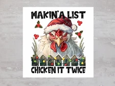 Funny Saying Santa Chicken Christmas Fabric Panel Craft Sewing Quilt Block A498