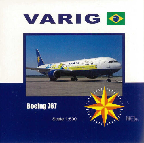 Boeing 767 Varig Brasil "2002 Football" PP-VOI Netmodels 1:500 - Imagen 1 de 3