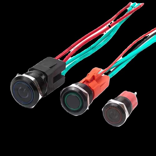 Metal Switch Push Button Round 16/19/22/25mm LED Illuminated Momentary Latching - Picture 6 of 20