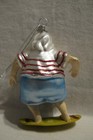 Skim Board Surfer Beach Vacay Santa Sun Visor Glass Christmas Ornament Unique — photo 2