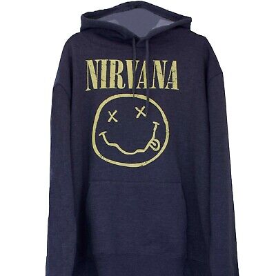 Nirvana - Smiley Distressed Logo Official Licensed Pullover Hoodie | eBay