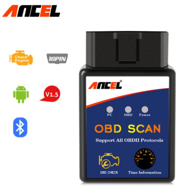 ELM327 Bluetooth OBD2 Scanner OBDII Car Diagnostic Tool Auto Fault Code Reader