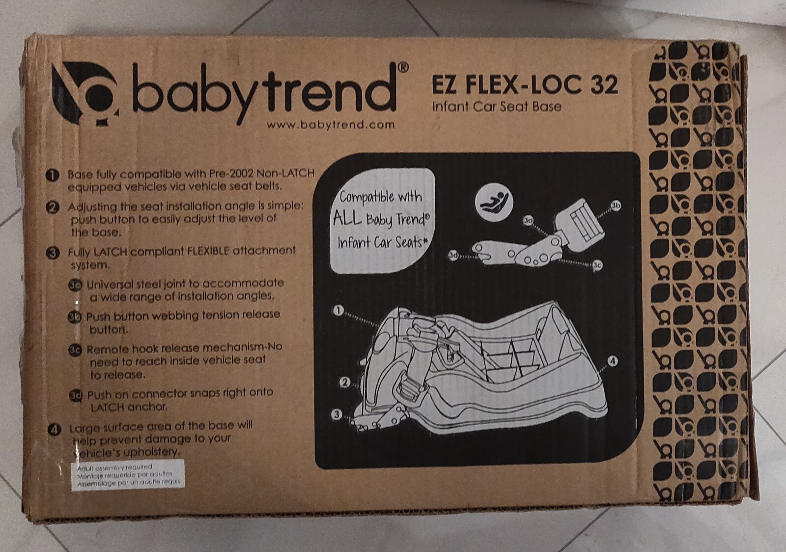 ez flex loc 32 infant car seat base