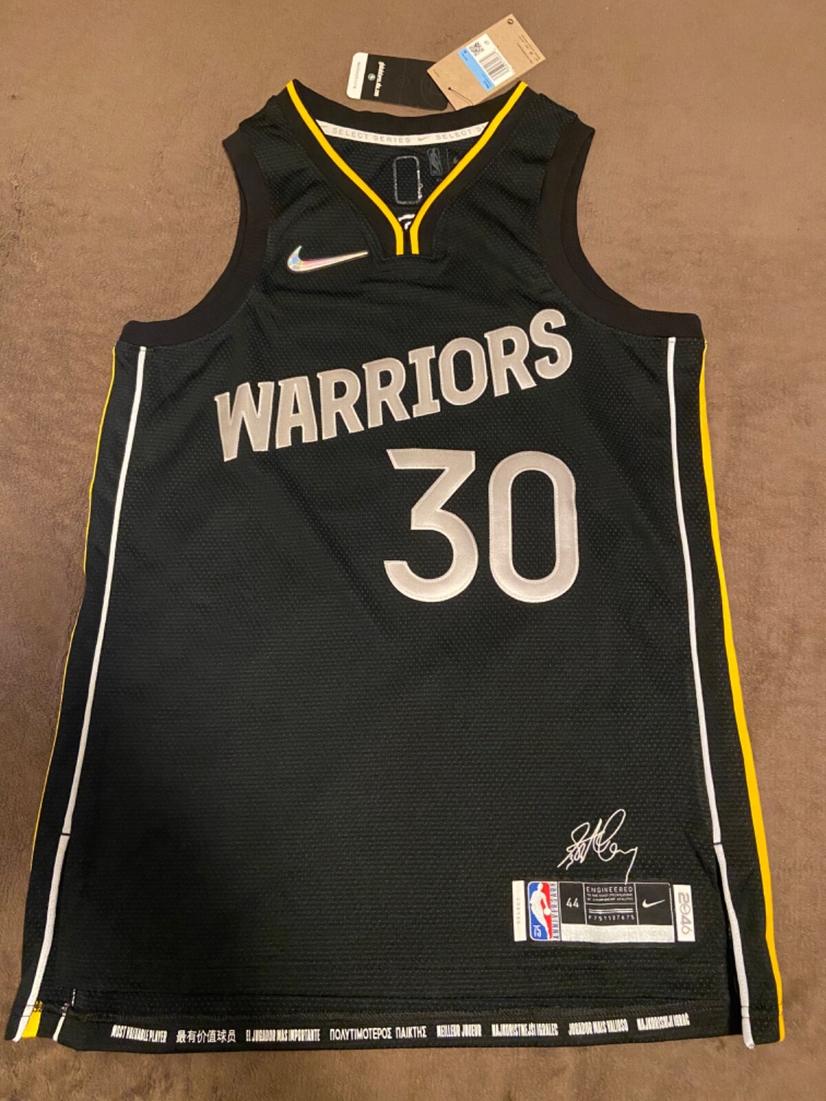 Stephen Curry Golden State Warriors Autographed Nike Black MVP Swingman  Jersey