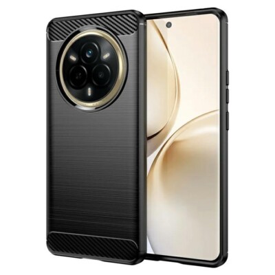 FÜR REALME 14 PRO 5G - Premium CARBON Handy Tasche Case Cover Hülle Schwarz
