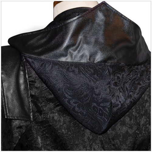 Medieval Retro Gothic Black Coat Uniform Halloween Cosplay Costume - Picture 5 of 6