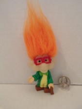Russ Troll Doll 3" 1993 Burger King Kids Club Glow In The Dark Orange Hair