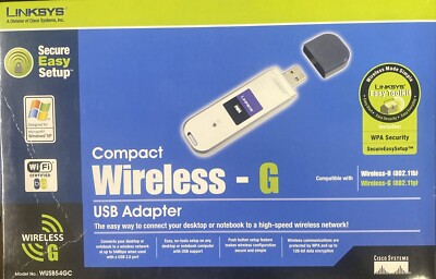 Linksys Compact Wireless - G USB Adapter Model WUSB54GC BRAND NEW | eBay