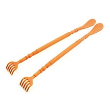 2pcs Plastic Dual Use Back Massage Scratcher Shoe Horn Wearing Tool