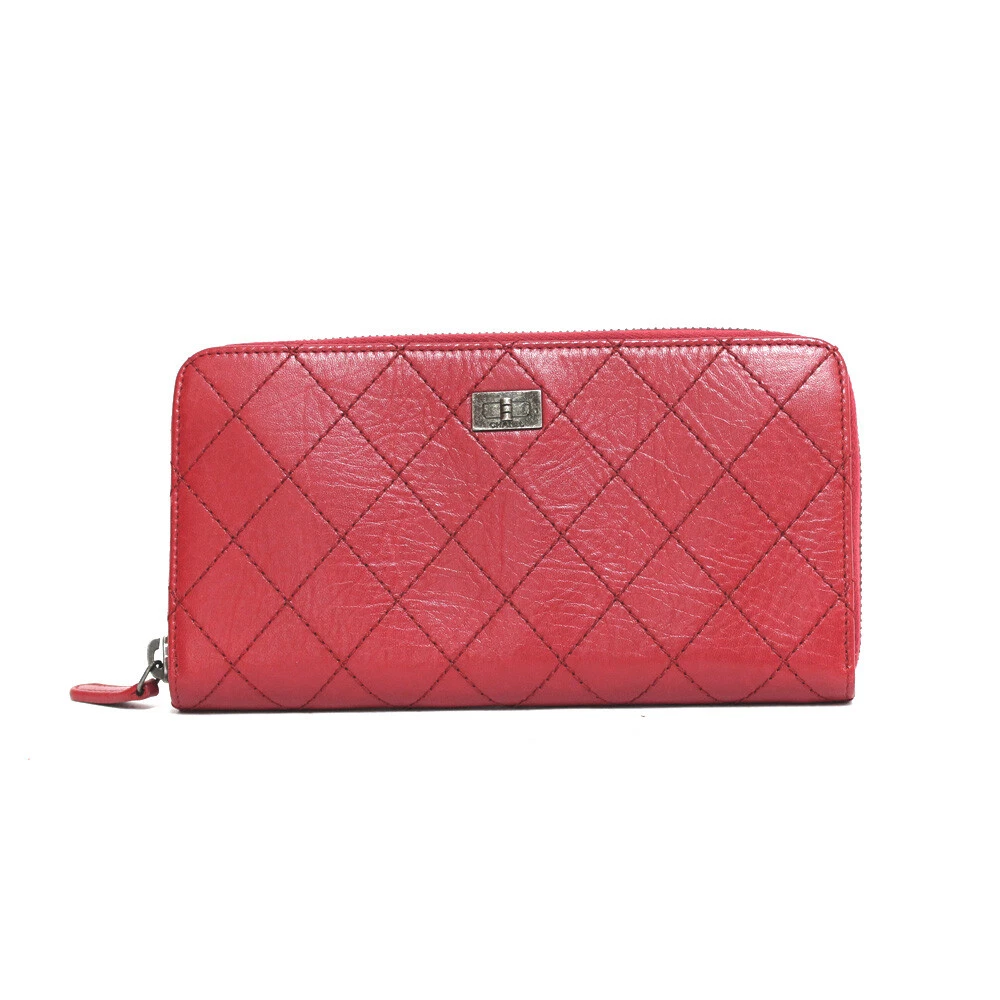 CHANEL purse Red Red leather Vintage COCO CC Wild stitch from japan used