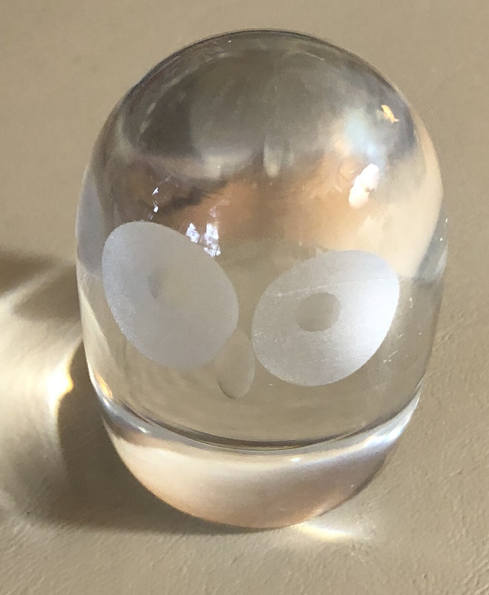 Vintage Hadeland of Norway Lead Crystal Glass Owl Modern Art