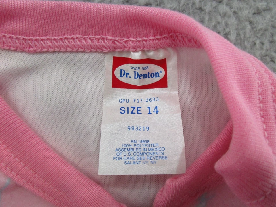 Mono de colección Dr Denton polar de una pieza para dormir niñas jóvenes talla 14 rosa Foto 4 de 4