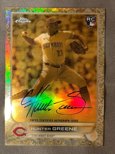 2022 Topps Chrome Hunter Greene RC Gilded Auto CGA-HG