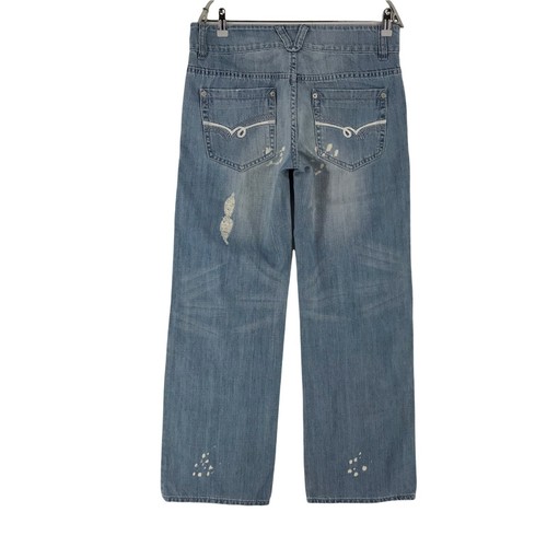 ASOS Mujer Azul Relajado Corte Recto Rasgado Angustiado Vaqueros Talla UK 12 W32 - Imagen 2 de 10