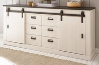 Sideboard Kommode Anrichte Weiß Landhaus SchiebetüRen 6 Schubladen 200 Cm Stove
