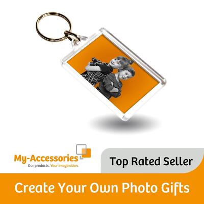 Blanko Acryl Foto Schlüsselanhänger 50 x 35 mm C1 Einsatz Größe - personalisieren Geschenke & Promo