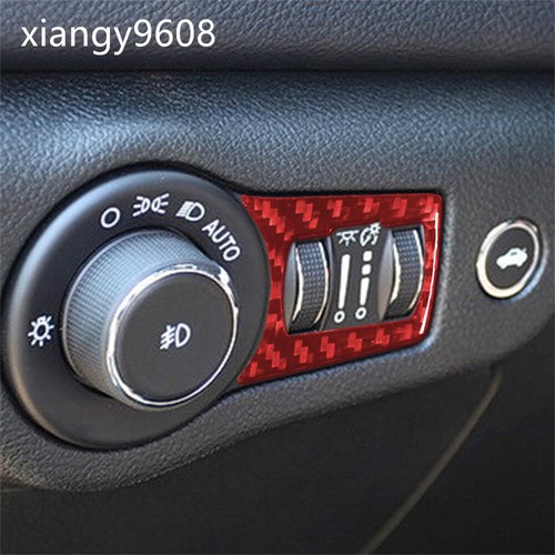 Red Carbon Fiber Interior Headlight Switch Panel Trim For Chrysler 200 2015-2017 - Picture 4 of 12