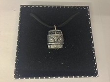  Camper Van Split-Screen ref313 Emblem on Black Cord Necklace Handmade 41CM