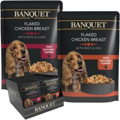 HiLife Banquet - Wet Dog Food Flaked Chicken Breast, Liver 15 Pouches x 100