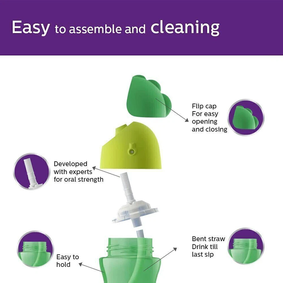 Taza de paja Philips Avent My Bendy, paquete de 1, 300 ml/10 oz/12 M+, color surtido Foto 4 de 4