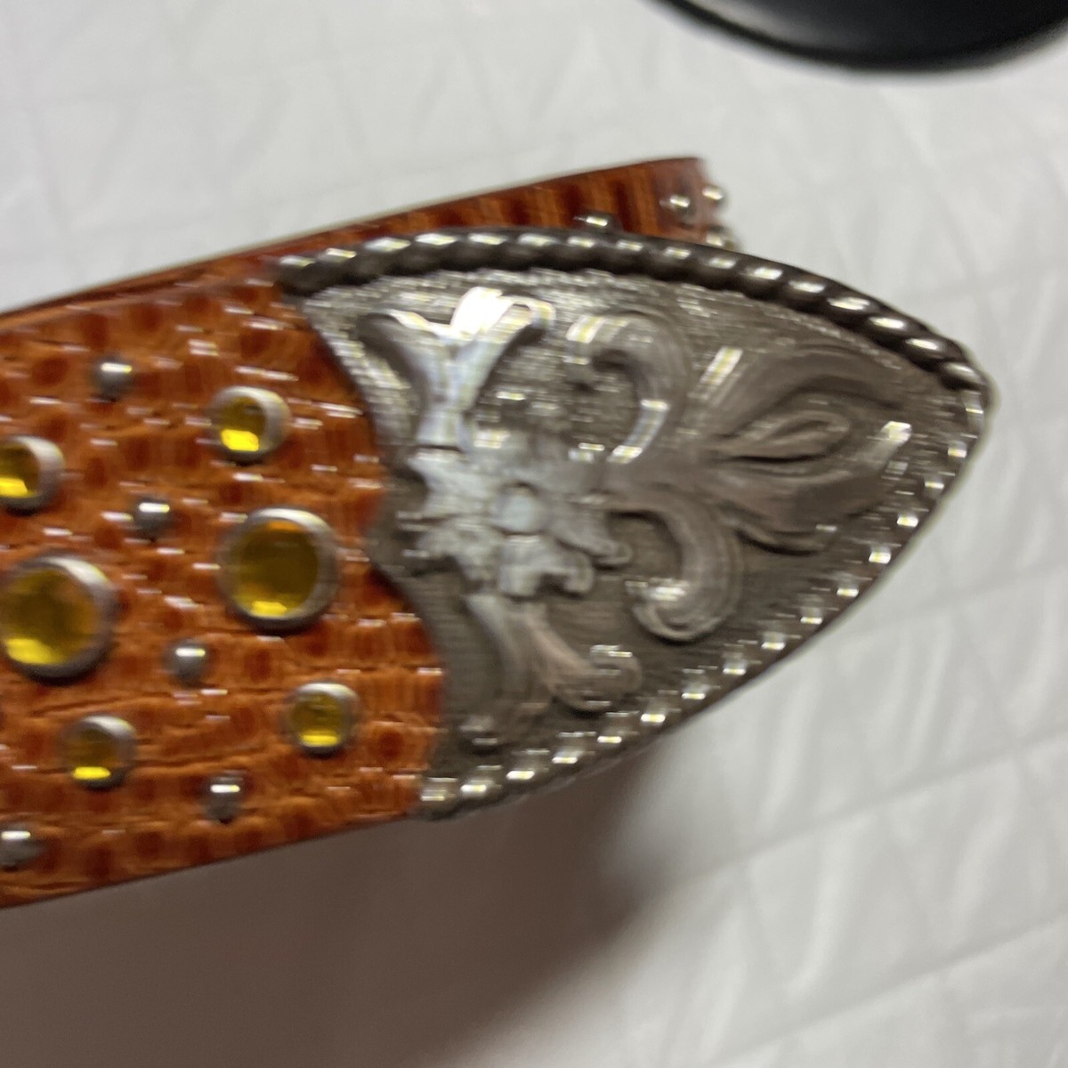 Ariat Girl Brown Western Leather Belt with Croc Print and Silver Cross and Studs Amazon.com: ARIAT Youth Girls Rhinestone Cross Conchos Faux  main image 2