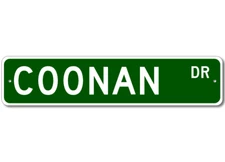 Coonan Drive Street Sign Personalized Custom Last Name Metal Sign - Aluminum
