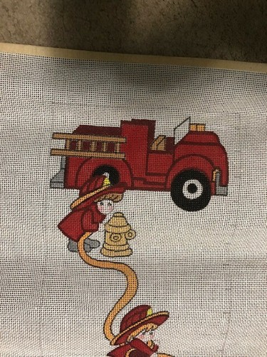 Needlepoint Fireman Printed Canvas Growth Chart / Wall Hanging - Picture 4 of 4