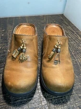 ARIAT Womens Size 6.5 B Camel Brown Leather Clogs Slip-on Mules Shoes 93897