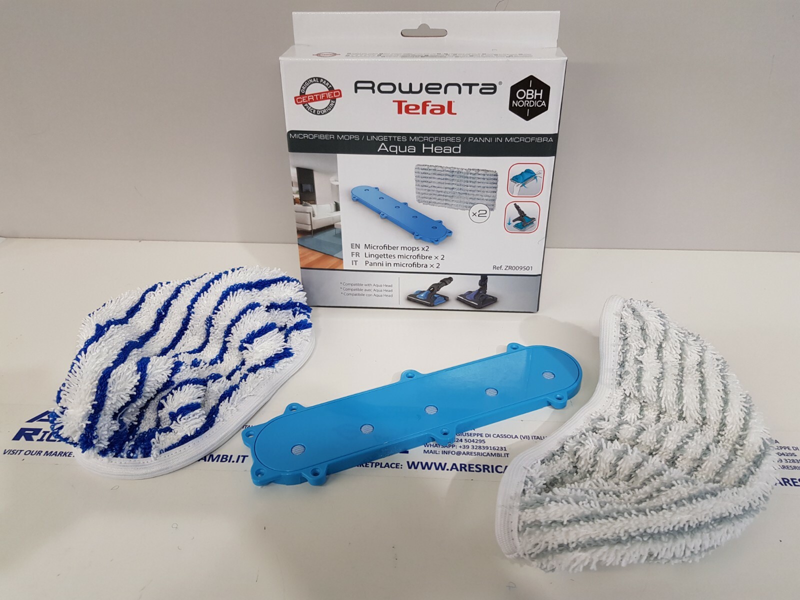 Rowenta ZR009501 Kit 2 panni in microfibra compatibili con la spazzola AQUA HEAD