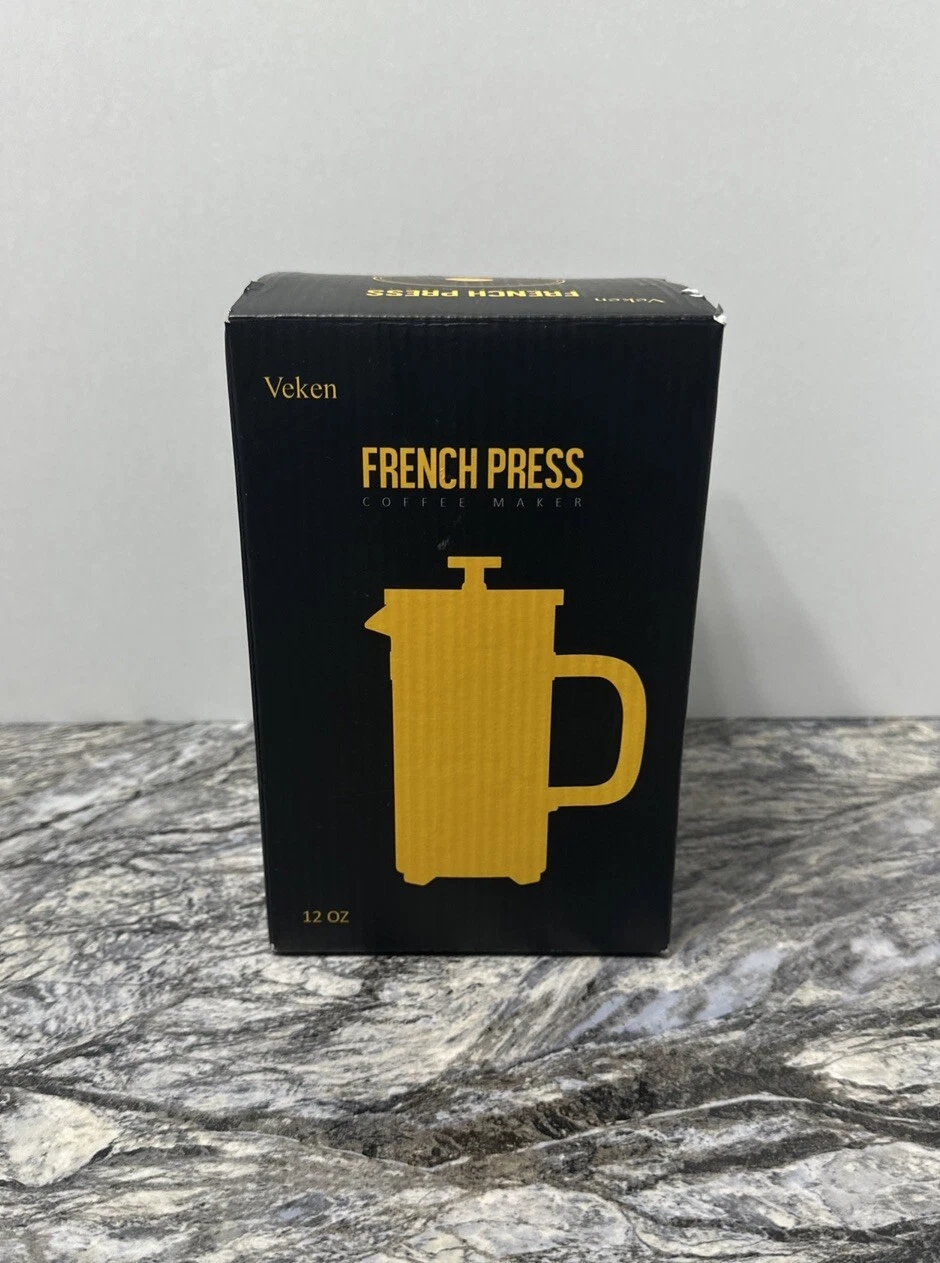 Veken French Press Coffee Maker, 304 Stainless Steel Coffee Press, Cold Brew