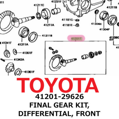 NEW】Toyota Genuine FINAL GEAR KIT, DIFFERENTIAL, FRONT 41201
