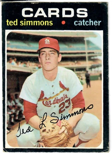 TED SIMMONS ~ ST. LOUIS CARDINALS ~ 1971 TOPPS BASEBALL CARD #117 ~ EXCELLENT