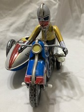 Vintage Tin Motor cycle With Side Car Toy