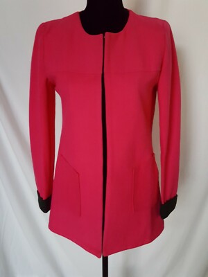 New Yadie Fashion Cocoon Style Coat Jacket Sz XL Fuchsia/Charcoal Front Pockets 