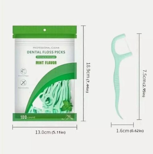 100 Pcs Mint Flavored Dental Floss Fresh Breath and Healthy Smile-US Stock - Picture 4 of 5