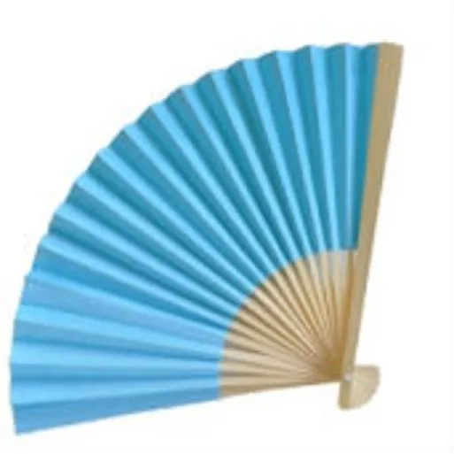 BLUE Paper Fan Beach Wedding Fans Favors