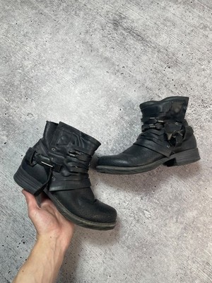Vintage Airstep AS98 Guidi Style Type Ankle Biker Boots Y2K