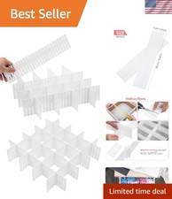 18Pcs Adjustable Drawer Organizers - Elegant White Space Savers for Tidy Homes
