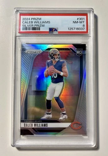 CALEB WILLIAMS 2024 Panini Prizm Rookie Silver Prizm #301 PSA 8
