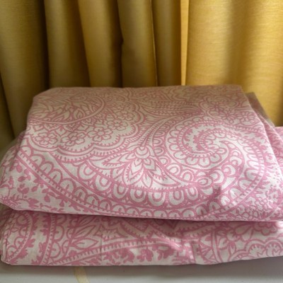 Vtg Fieldcrest Perfection FULL FLAT & Fitted Sheet Set of 2 Pink Floral