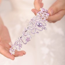 Light Purple Crystal Tiara and Crown for Women Elegant 11