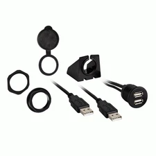InstallBay IBR74 3-Ft Dual USB Pass Through Extension Cable Accessory - Polybag