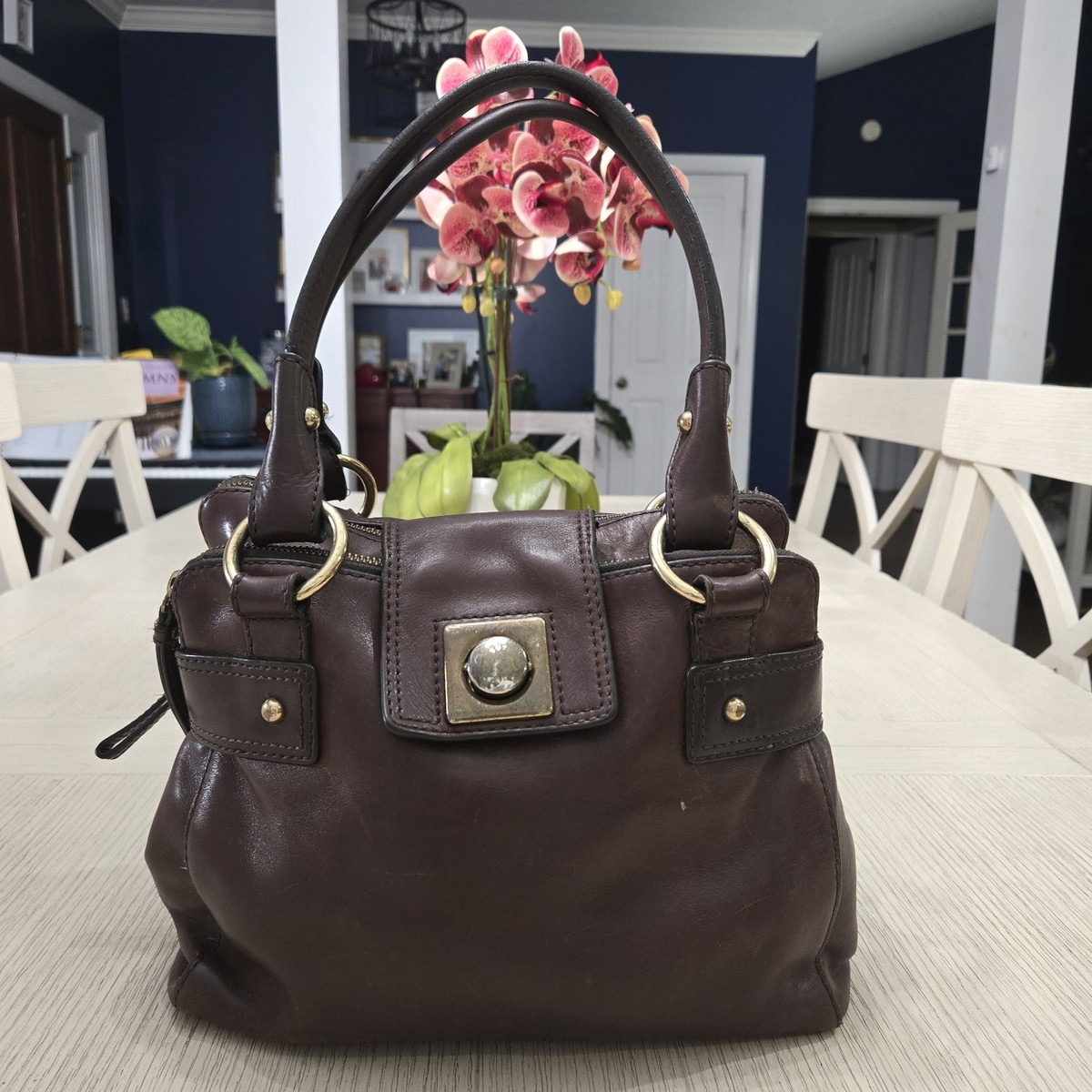Vintage Banana Republic Brown Leather Medium Tote Shoulder Bag | eBay