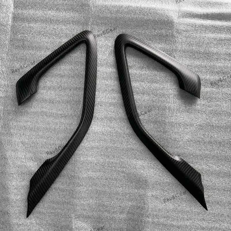 Matte Dry Carbon Fiber Interior Door Handle Trim Cover For Nissan GTR R35 08-16