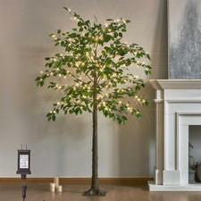 6FT Lighted Ficus Tree with 264 LED Fairy Lights for Home Decor