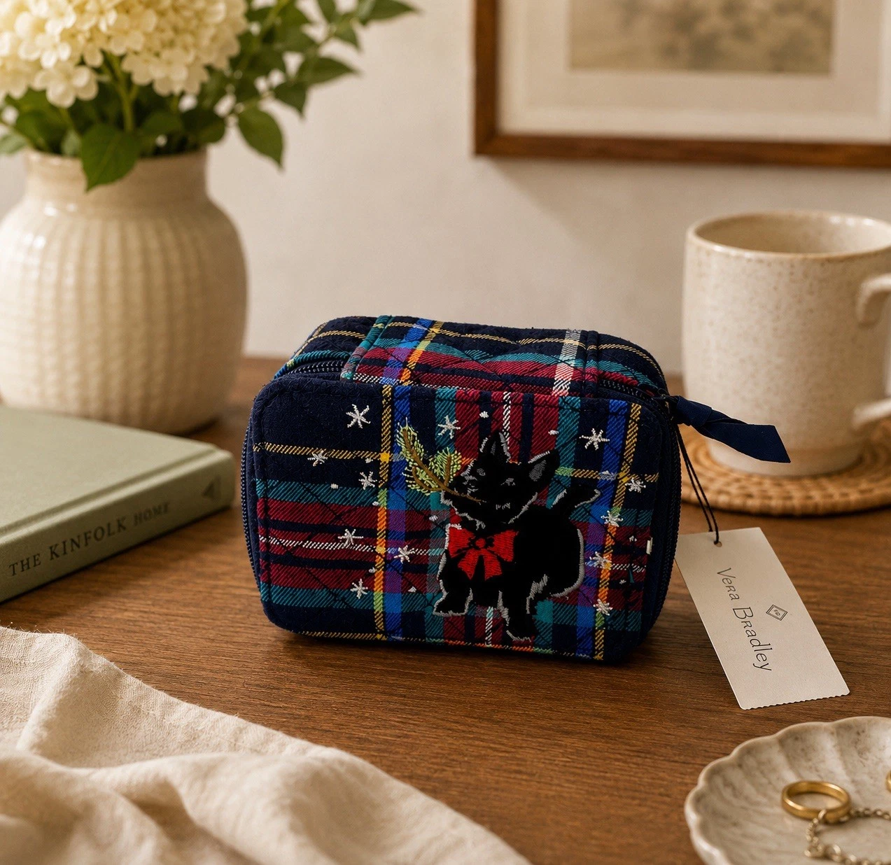 Vera Bradley Scottie Dog Plaid Travel Jewelry Case / Mini Cosmetic Case NWT
Opens in a new window or